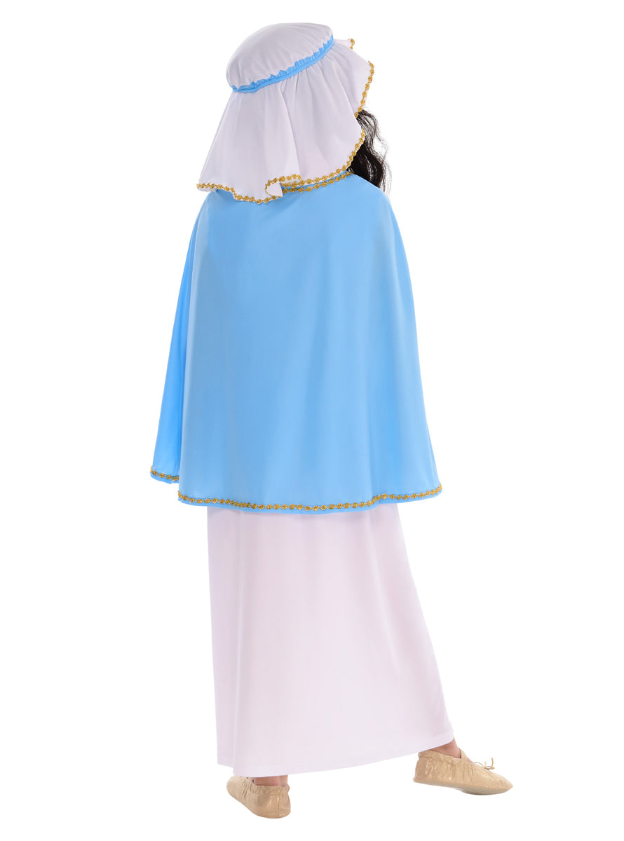 Mary Nativity Girls Biblical Christmas Costume - Back Image