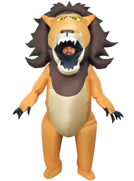 Inflatable Lion With Big Mouth Adults Costume - Main Image