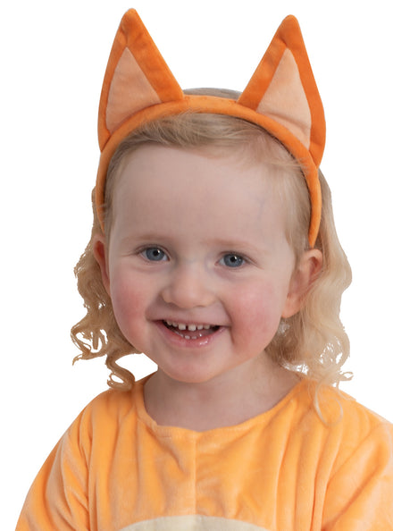 Kids Bingo Plush Orange Bluey Character Costume Ears - Main Image