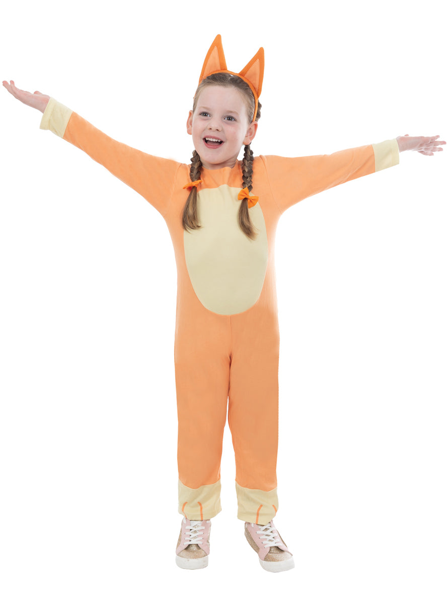 Bingo Toddler Girls Orange Character Costume Onesie - Alternative Image 1