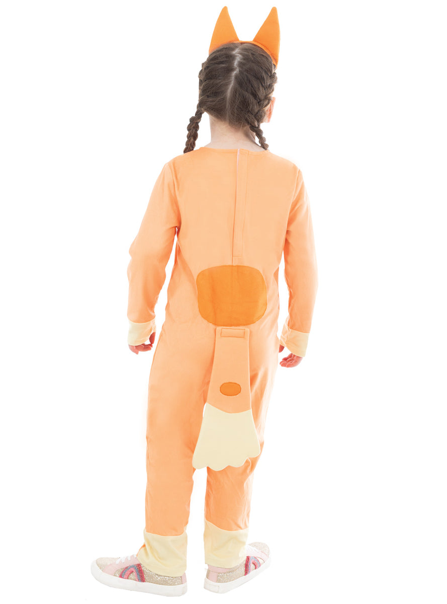 Bingo Toddler Girls Orange Character Costume Onesie - Back Image