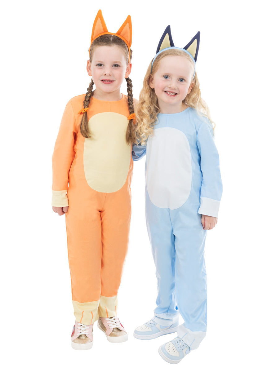 Bingo Toddler Girls Orange Character Costume Onesie - Group Image