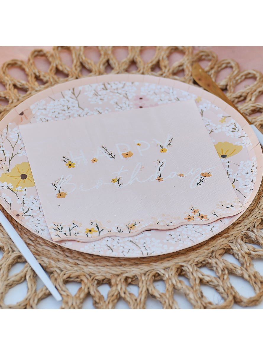 Birthday Bloom Floral Napkins - Lifestyle Image