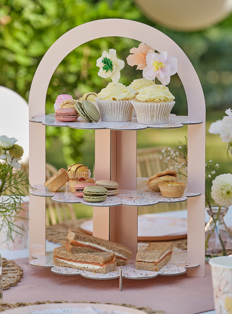 Floral 3 Tier Cake Stand - Lifestyle Image
