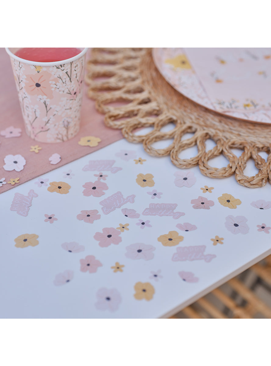 Birthday Bloom Flower Card Confetti - Lifestyle Image
