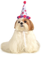 Pink and Purple Paw Print Birthday Girl Dog Hat Accessory - Main Image