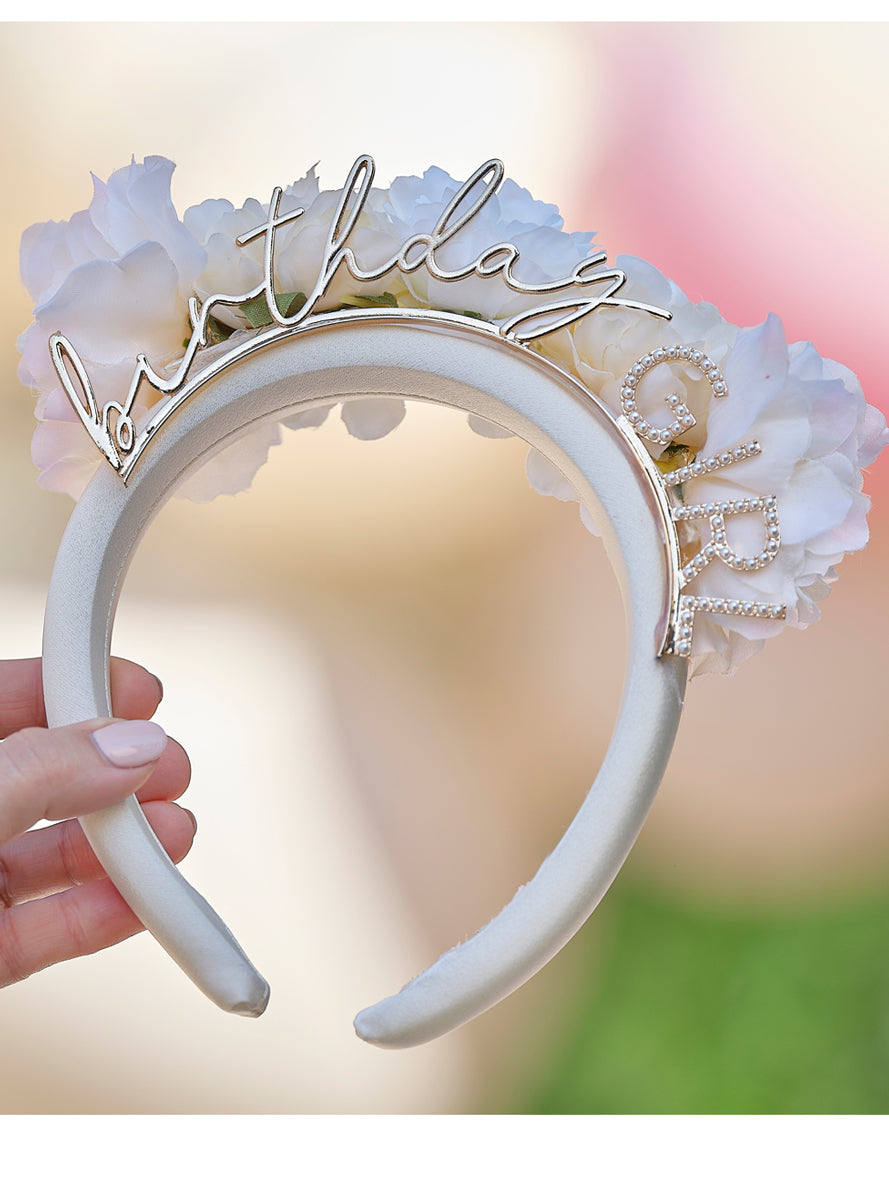 Birthday Girl Floral Headband - Lifestyle Image