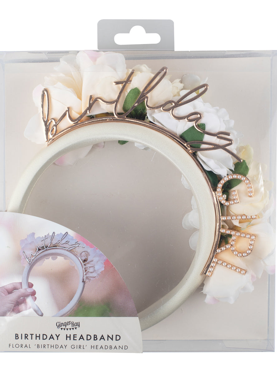 Birthday Girl Floral Headband - Packaging Image