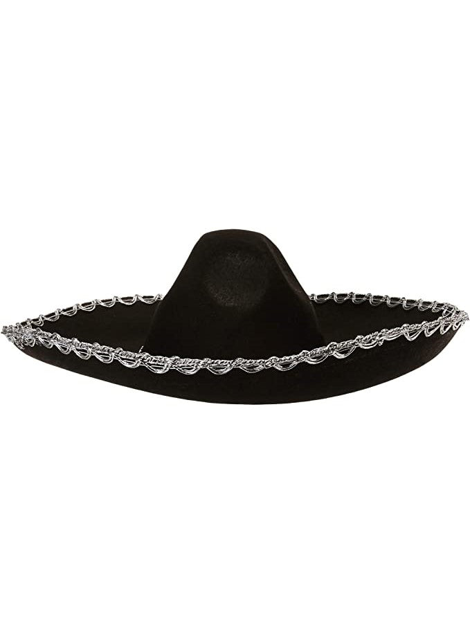 Black Sombrero Hat with Silver Details - Side Image