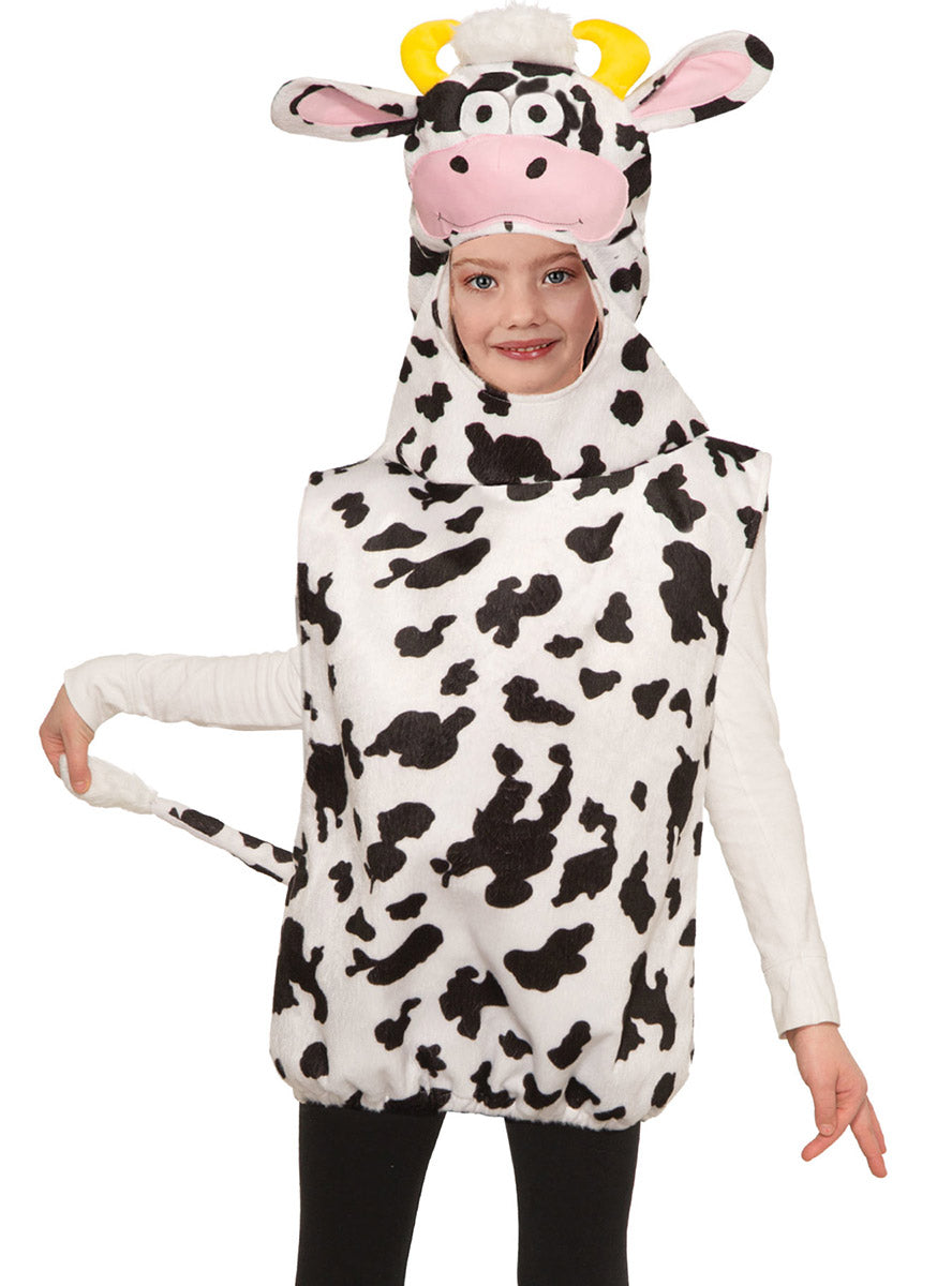Image of Spotted Black And White Cow Kids Animal Costume