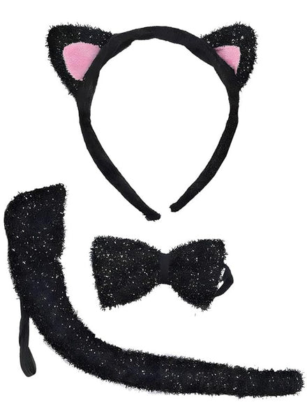 Sparkly Black Cat Accessory Set - Main Image