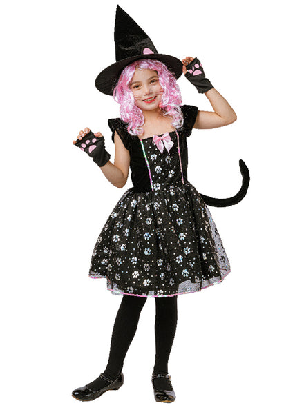 Main image of Kitty Witch Girls Black Halloween Costume