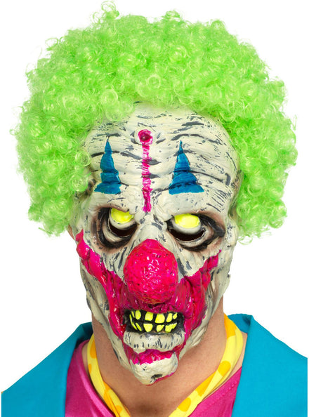 Glowing UV Horror Clown Halloween Mask - Main Image