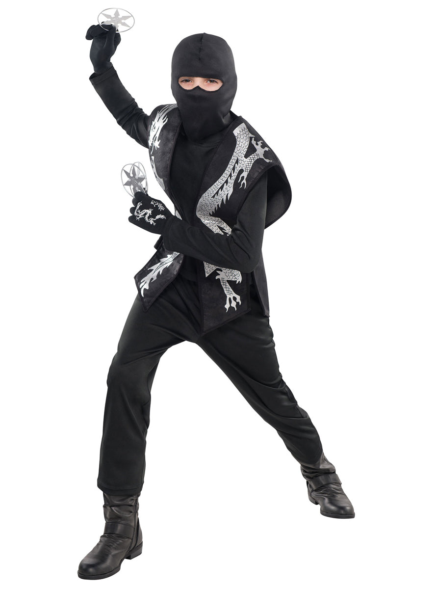 Ninja Throwing Stars and Hood Set - full image
