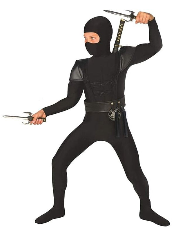 Black Ninja Boys Morphsuit Costume - Main Image