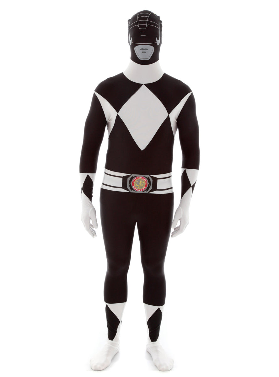 Plus Size Mens Black Power Ranger Morphsuit - Main Image