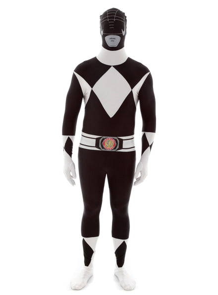 Plus Size Mens Black Power Ranger Morphsuit - Main Image
