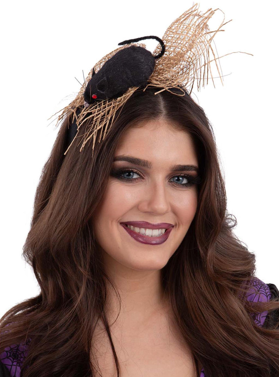 Burlap Rat Halloween Headband - Main Image
