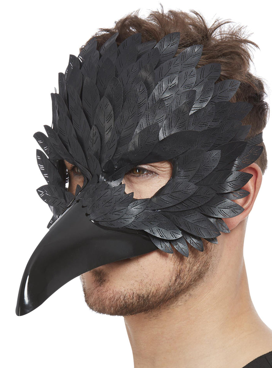 Black Long Nose Raven Masquerade Mask - Main Image
