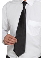 Adults Black Satin Costume Tie - Main Image