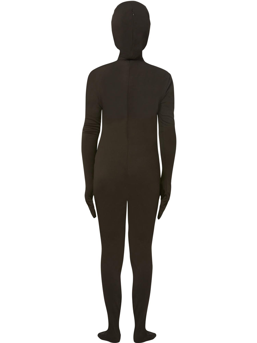Black Lycra Boys Skin Suit Costume - Back Image