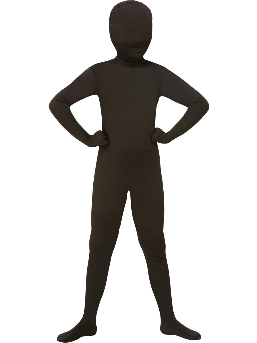 Black Lycra Boys Skin Suit Costume - Main Image