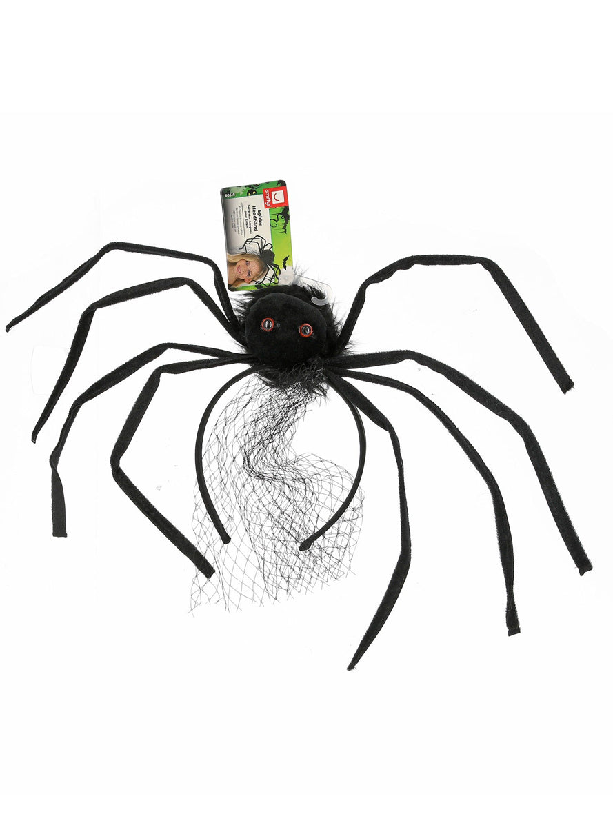 Black Spider Headband with Veil - Packaging Image
