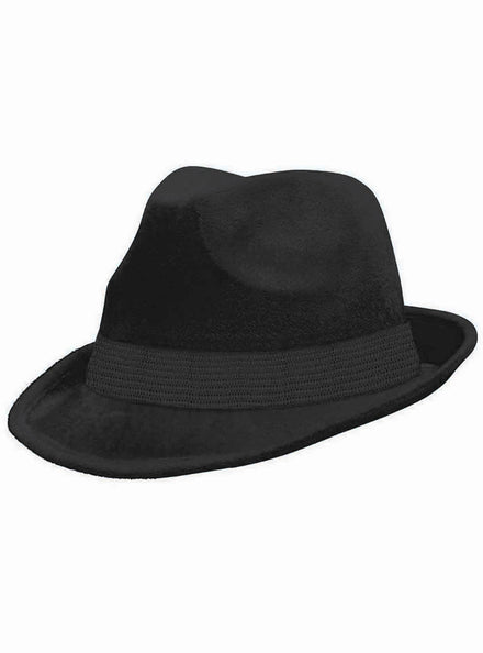 Black 20s Fedora Hat - Main Image