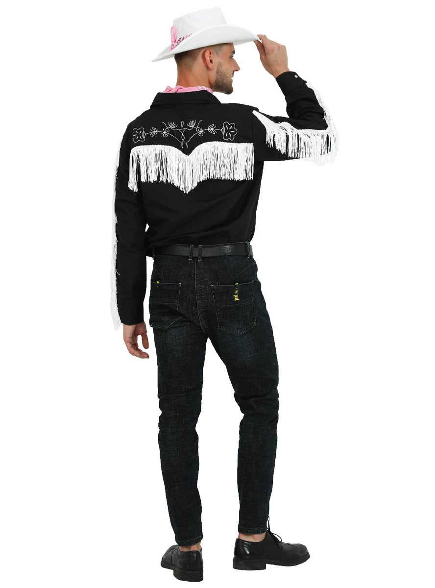 Back image of Cowboy Doll Mens Black Western Costume