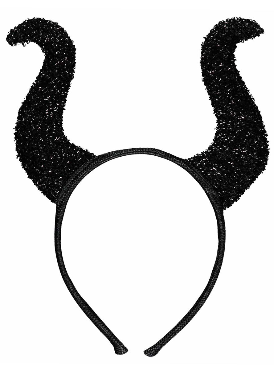 Halloween Sparkly Black Devil Horns - Main Image