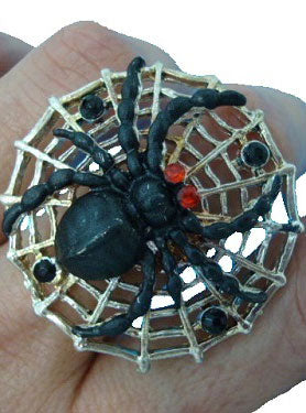 Adults Black Spider Halloween Costume Ring