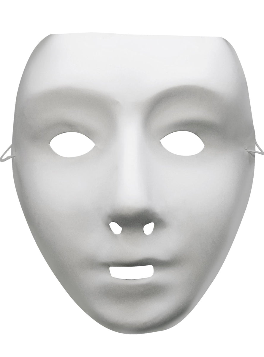 Blank Face Adults White Costume Mask - Main Image