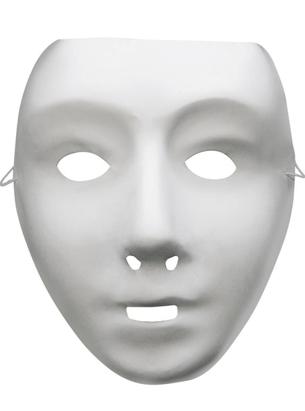 Blank Face Adults White Costume Mask - Main Image