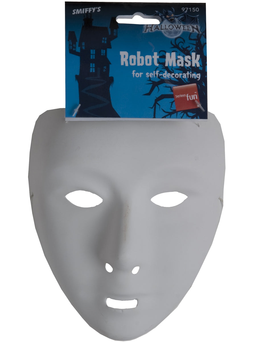 Blank Face Adults White Costume Mask - Packaging Image