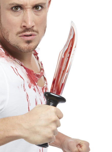 Realistic Bleeding Hunting Knife Costume Weapon - Main Image