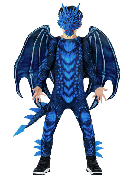 Teen Boys Deluxe Blue Dragon Costume - Main Image