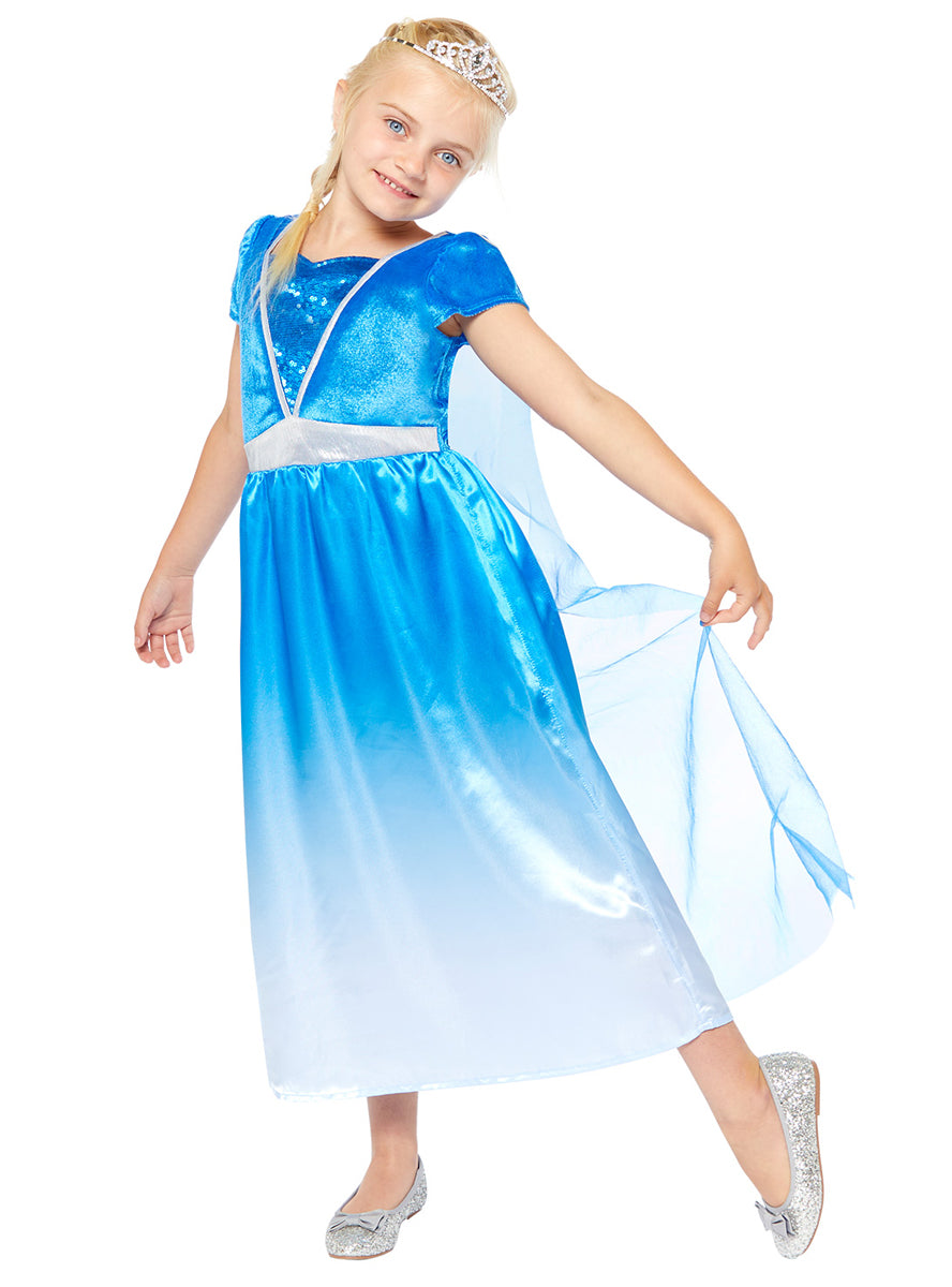 Girls Blue Frozen Princess Elsa Costume - Alternative Image 2