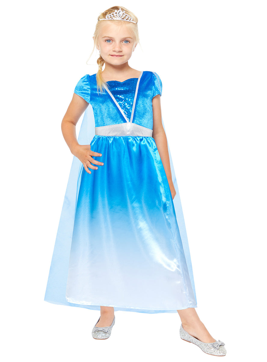 Girls Blue Frozen Princess Elsa Costume - Alternative Image 1