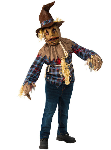 Halloween Scarecrow Boys Costume with Plaid Shirt - Main Image