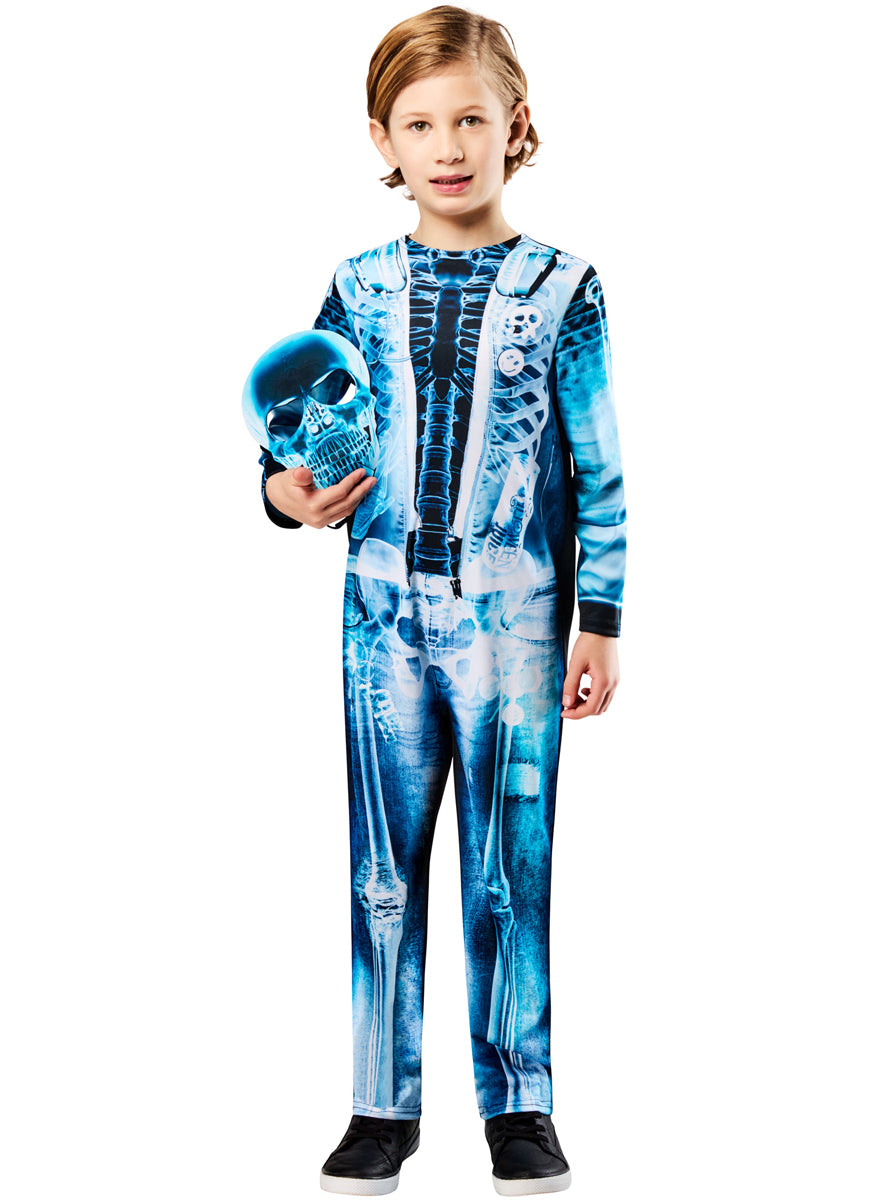 X-Ray Skeleton Boys Neon Blue Halloween Costume - Alternate Image 1