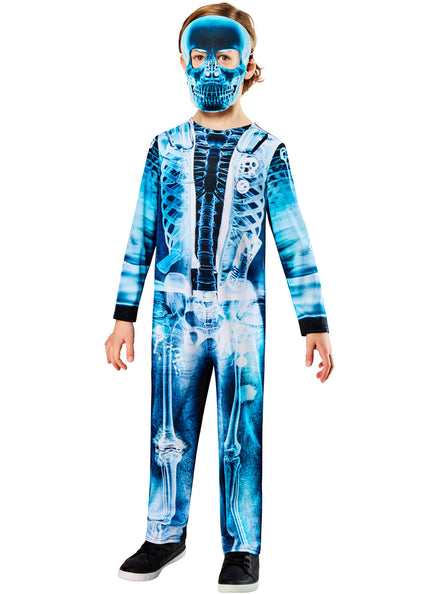 X-Ray Skeleton Boys Neon Blue Halloween Costume - Main Image
