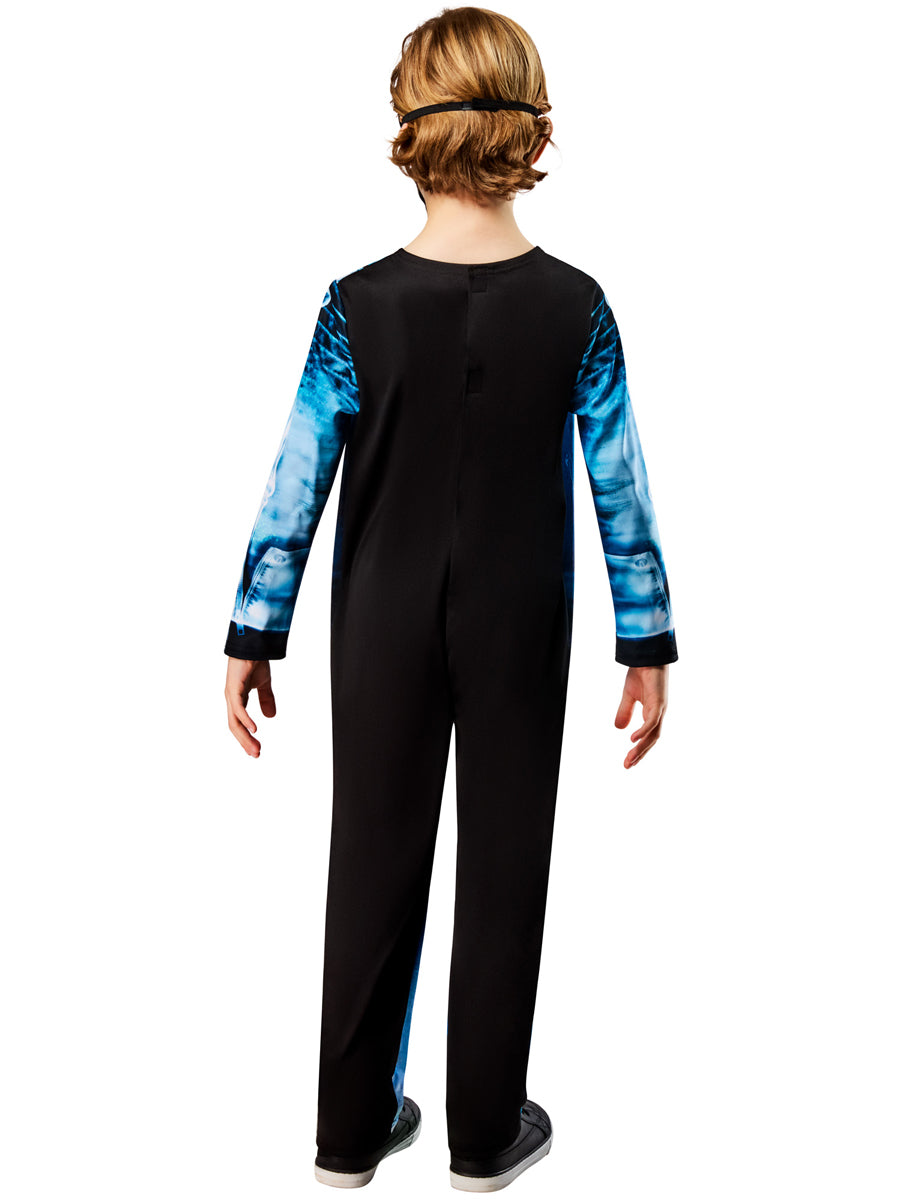 X-Ray Skeleton Boys Neon Blue Halloween Costume - Back Image