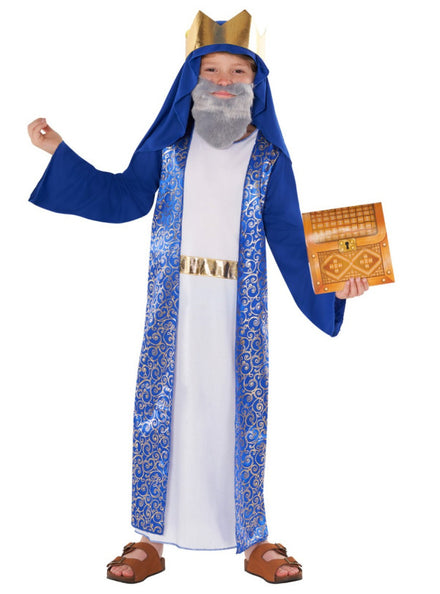 Boys Blue Nativity King Biblical Christmas Costume Main Image
