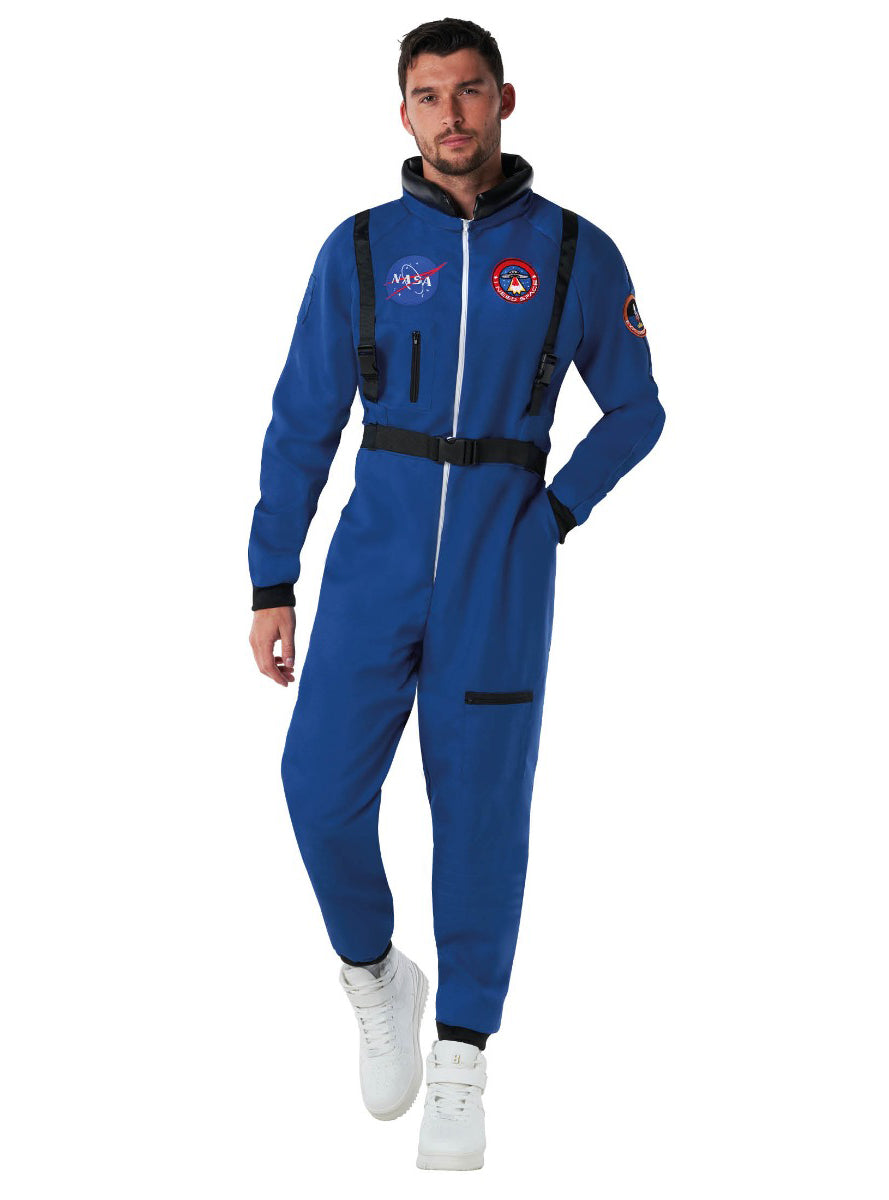 Plus Size Blue Mens Astronaut Jumpsuit - Main Image