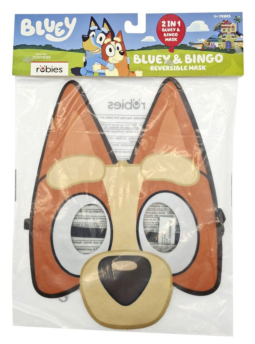 Bluey To Bingo Kids Reversible Costume Mask - Packaging Image