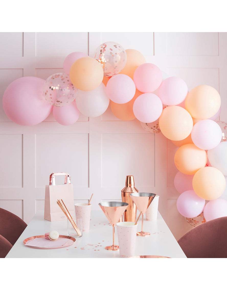 pastel pink and white balloon arch diy - lifestyle image