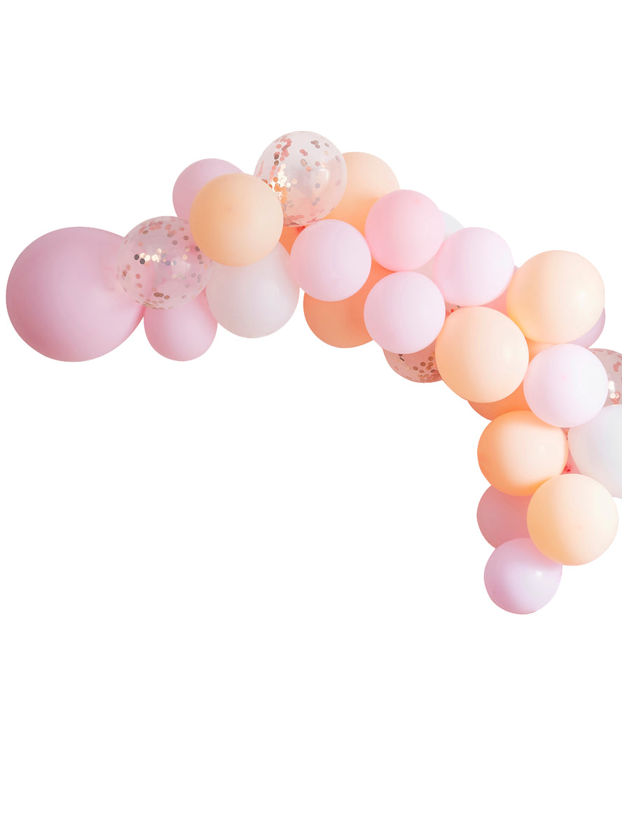 pastel pink and white balloon arch diy - Main image