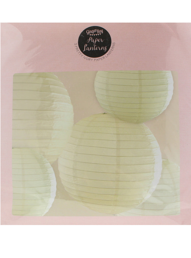 white hanging wedding paper lanterns - packaging image