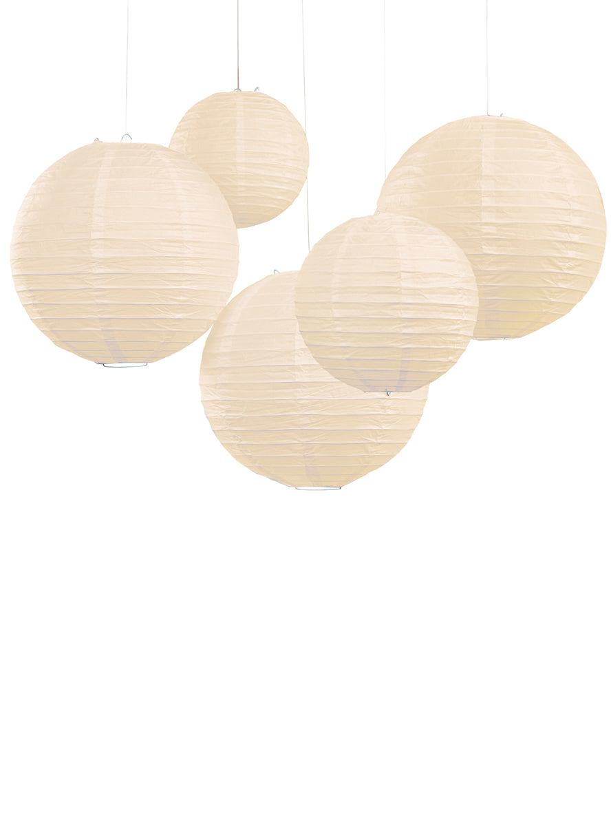 white hanging wedding paper lanterns - main image