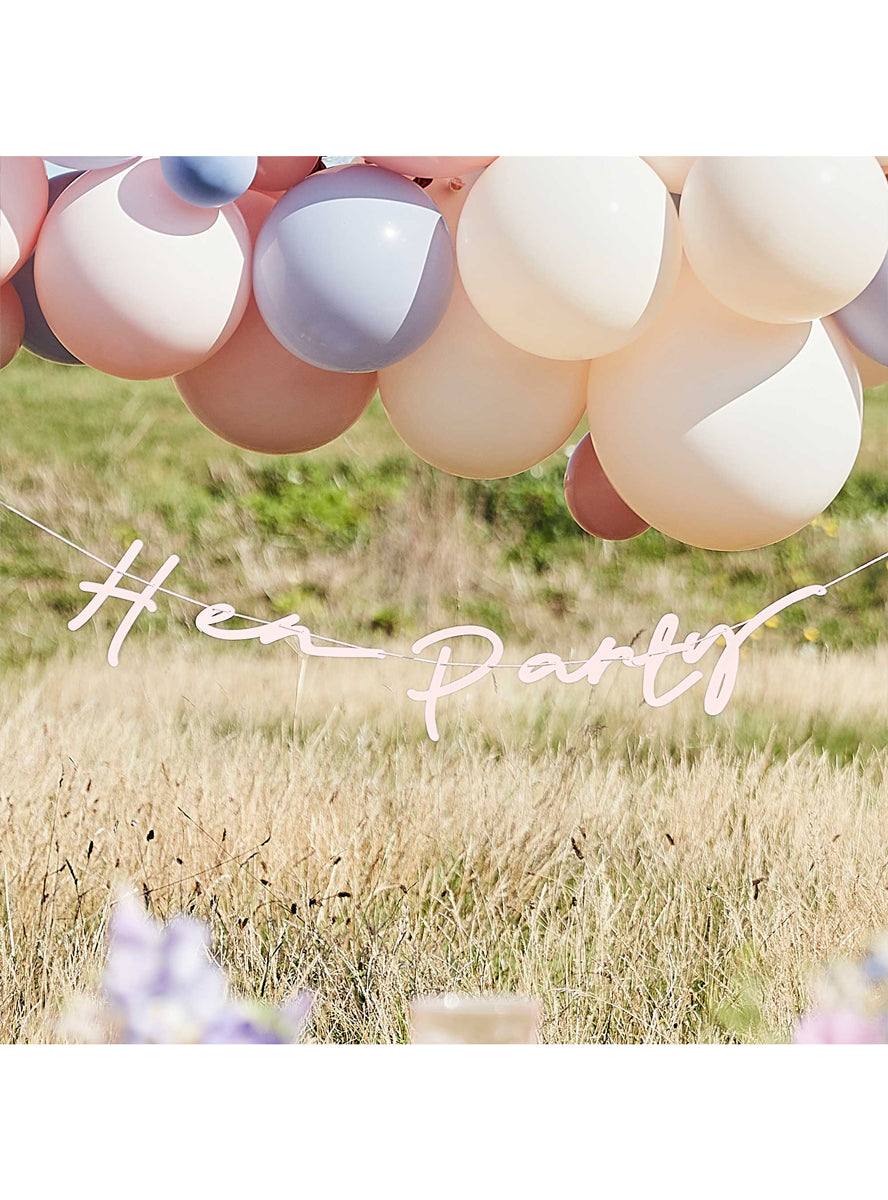 pink hens party bridal banner - lifestyle image